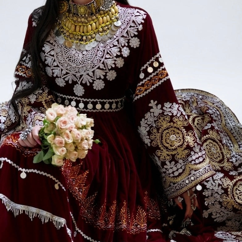 The Royal Burgundy Heritage Velvet Gown