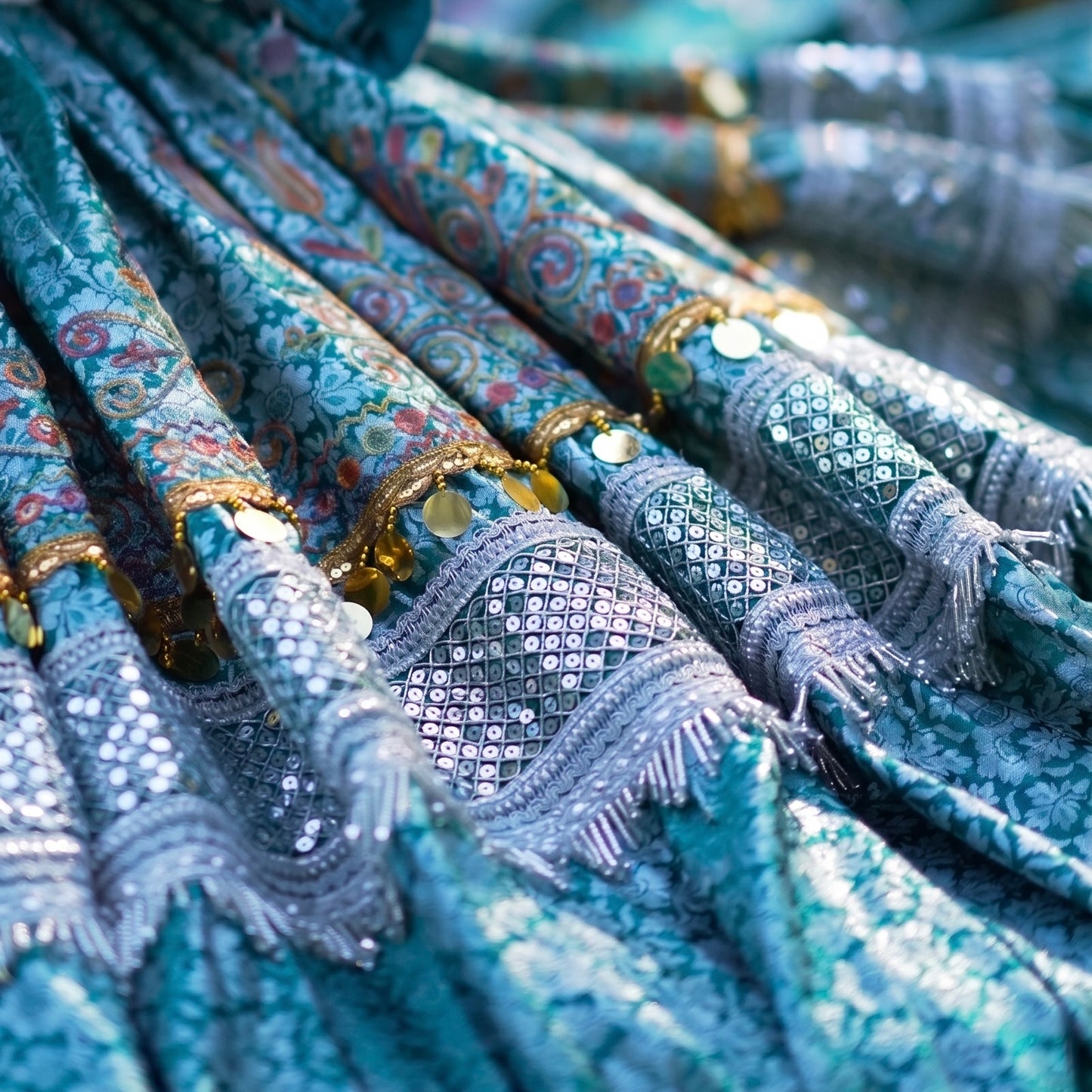 The Azure Heritage Kuchi Gown