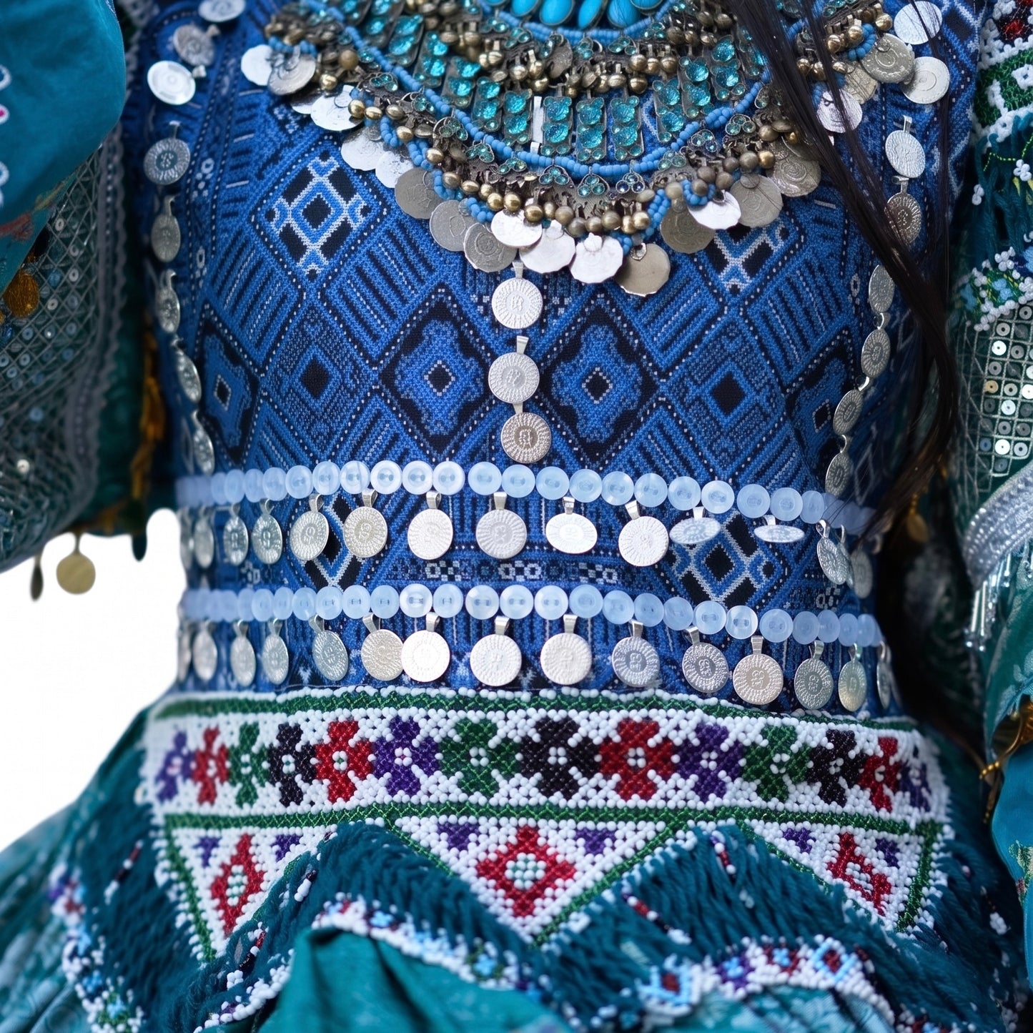 The Azure Heritage Kuchi Gown