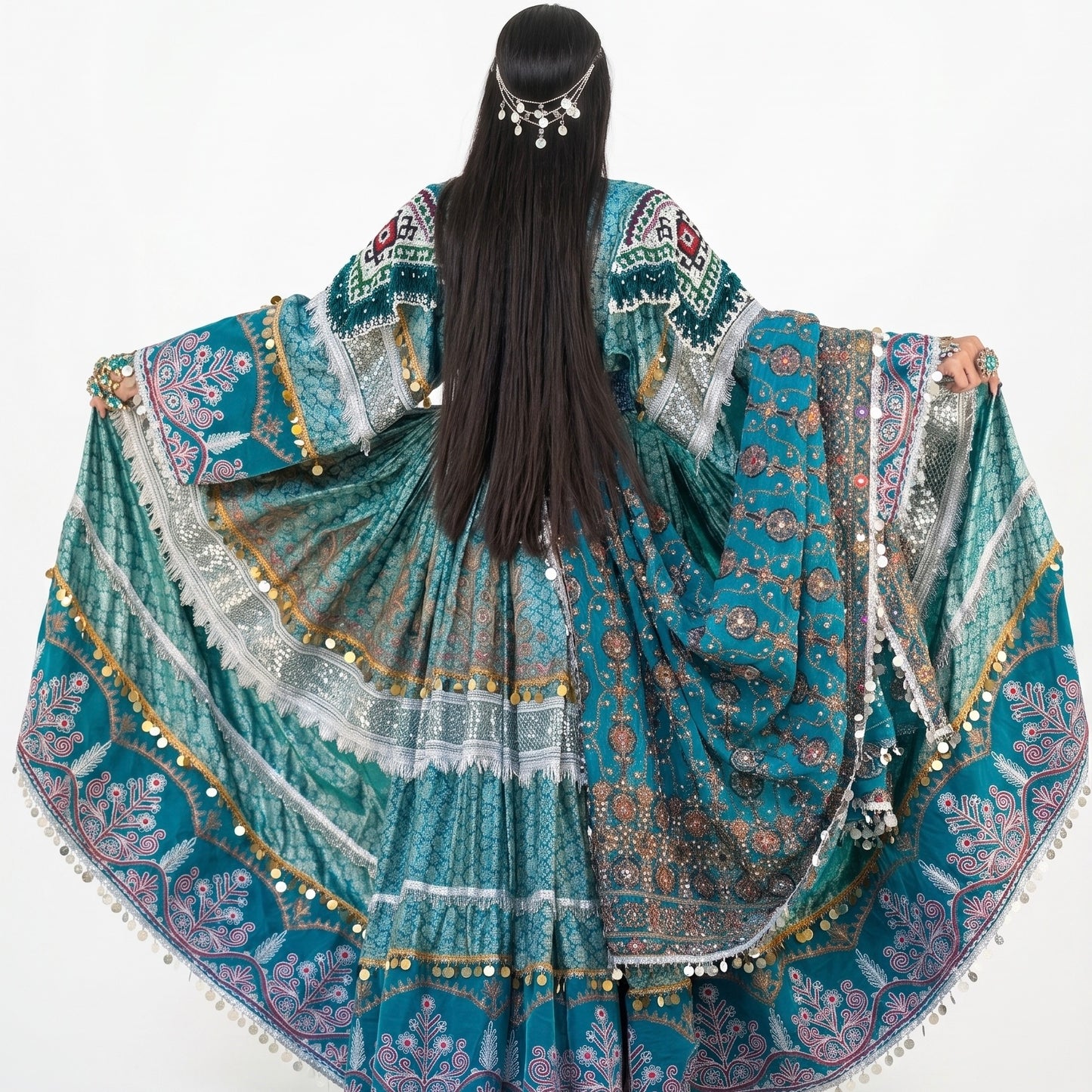 The Azure Heritage Kuchi Gown