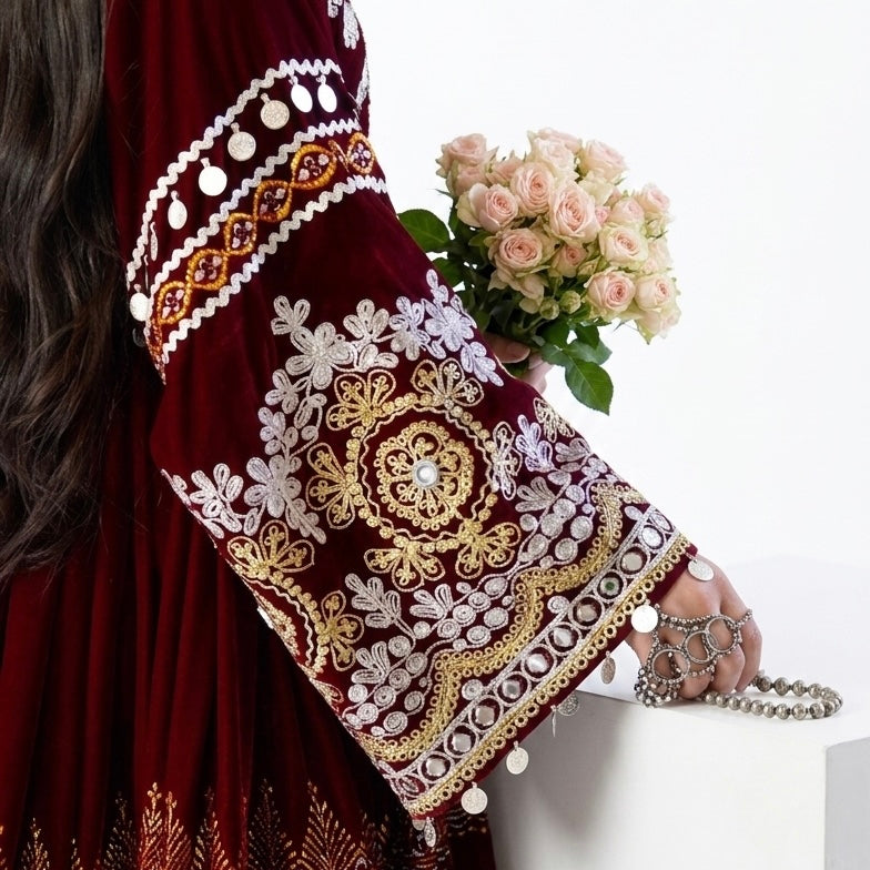 The Royal Burgundy Heritage Velvet Gown