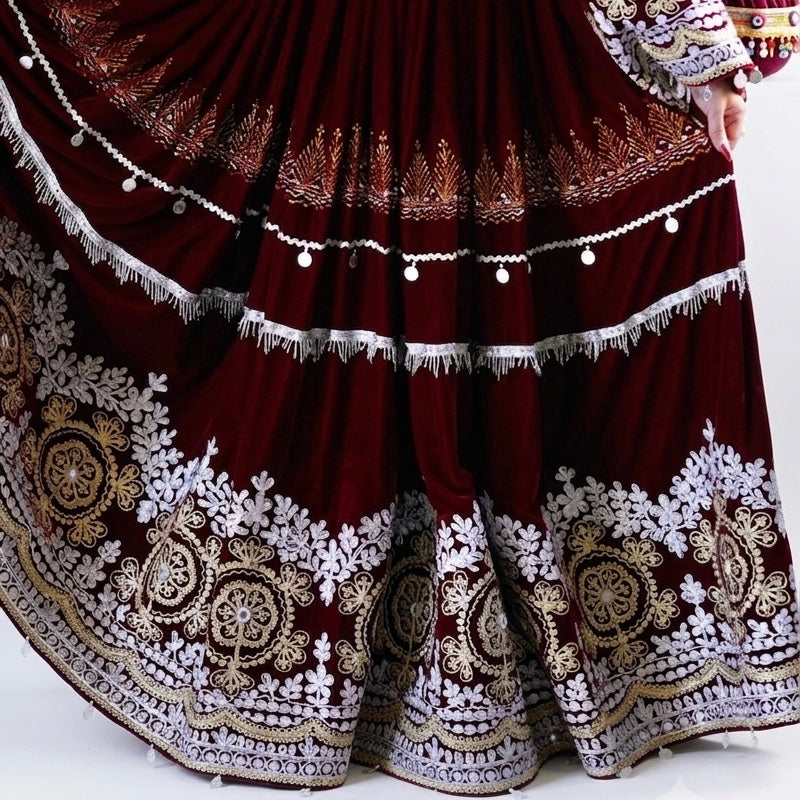 The Royal Burgundy Heritage Velvet Gown